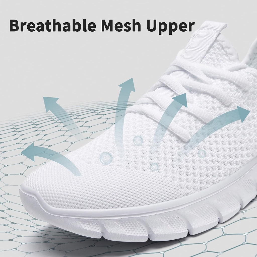 White knit slip-on walking sneaker without a visible logo - additional view 3