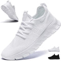 White knit slip-on walking sneaker without a visible logo