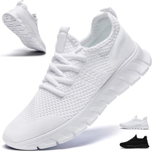 White knit slip-on walking sneaker without a visible logo