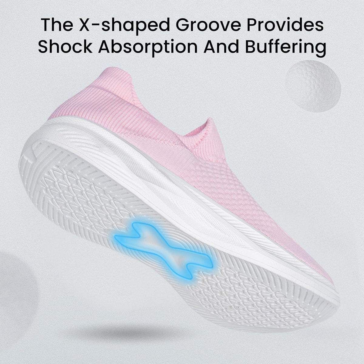 Pink mesh slip-on trainer without a visible logo - additional view 3